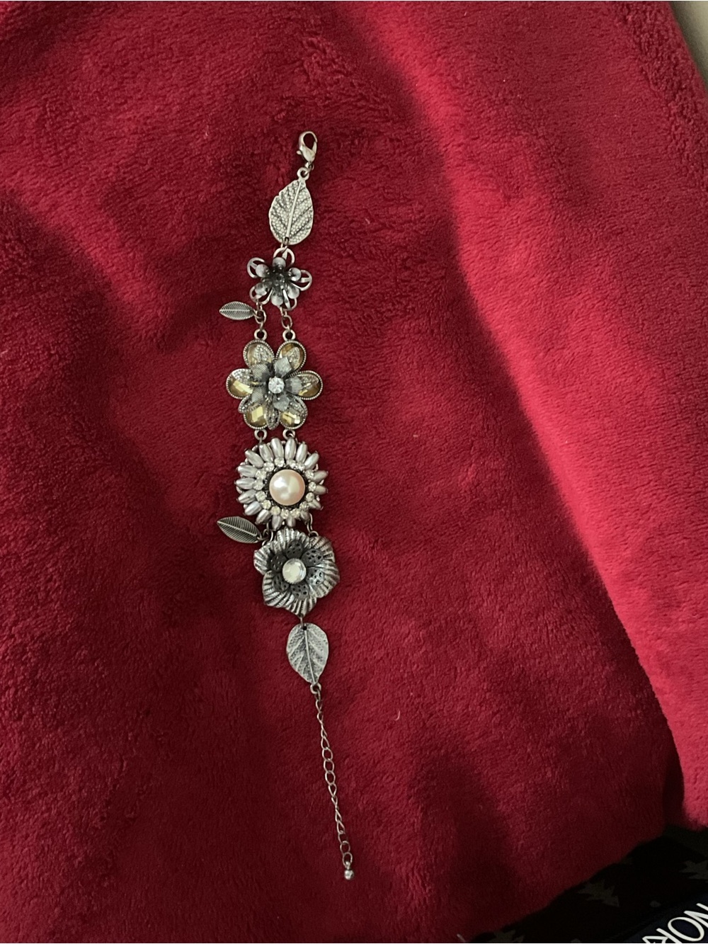 Silver Floral Pendant Necklace for Women